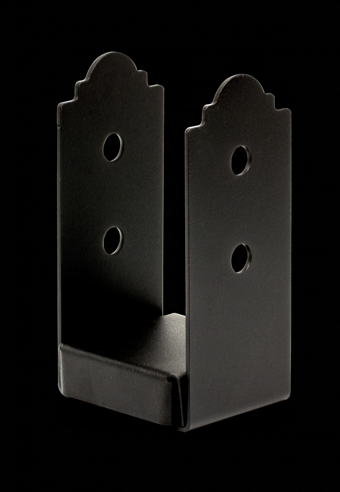 Outdoor Accents® Mission Collection® ZMAX®, Black Powder-Coated Post Base for 4x4 Rough