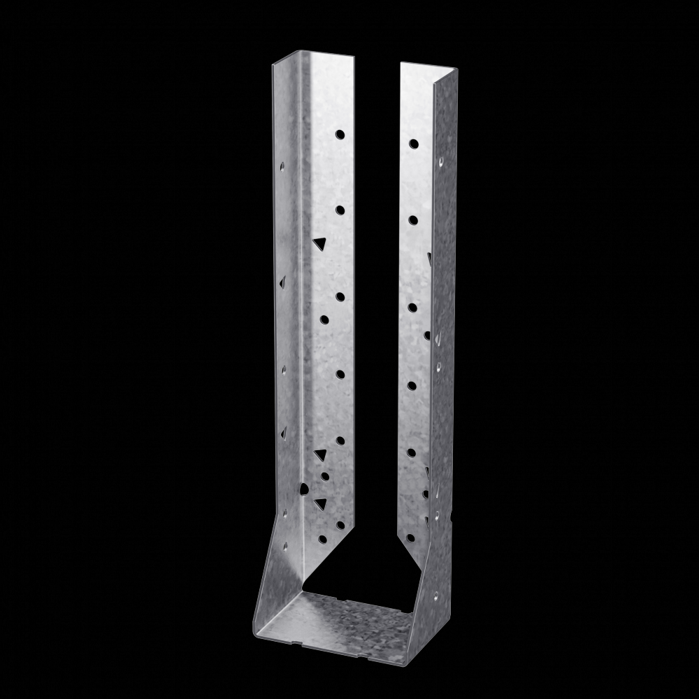 HUC Galvanized Face-Mount Concealed-Flange Joist Hanger for 4x14