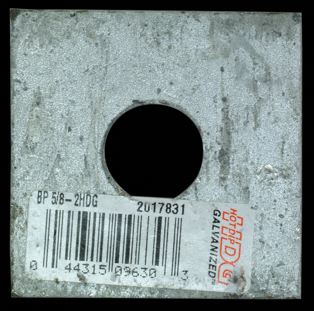 BP 2 in. x 2 in. Hot-Dip Galvanized Bearing Plate with 5/8 in. Bolt Dia.