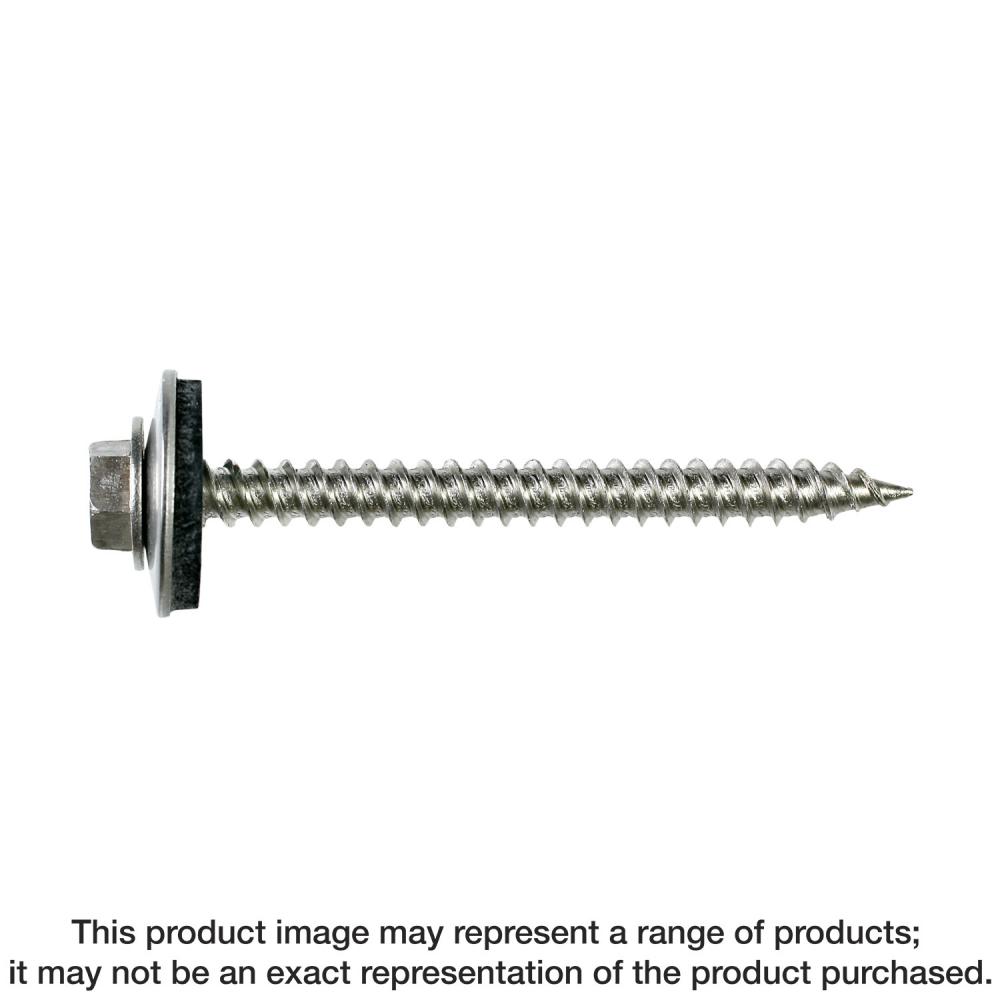 Metal-Panel Screw with EPDM Washer - #9 x 2 in. Hex Head, Type 316 (1000-Qty)