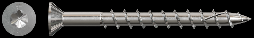 Deck-Drive™ DWP WOOD SS Screw (Collated) - #10 x 2-1/2 in. T25 6-Lobe Type 316 (1500-Qty)
