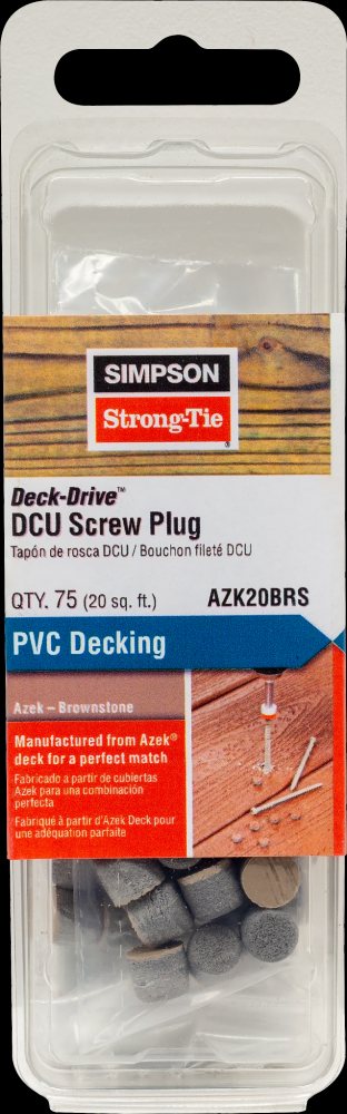 Deck-Drive™ DCU Screw Plug - Azek Brownstone (75-Qty)