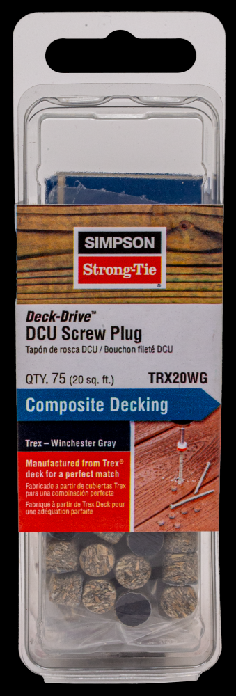 Deck-Drive™ DCU Screw Plug - Trex Winchester Gray (75-Qty)