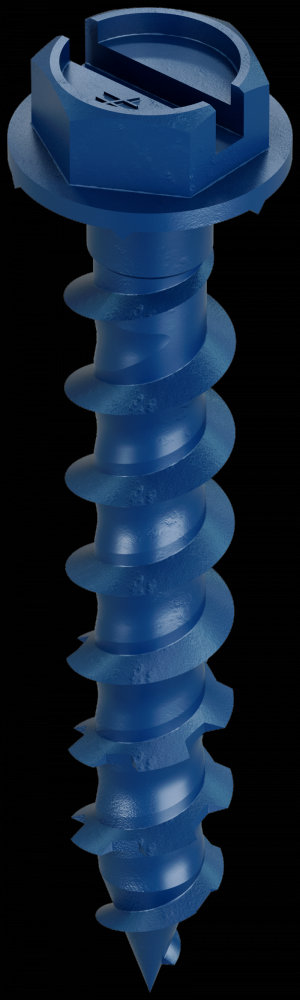 Titen Turbo™ - 3/16 in. x 1-1/4 in. Hex-Head Concrete and Masonry Screw, Blue (75-Qty)