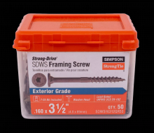 Simpson Strong-Tie SDWS16312QR50 - Strong-Drive® SDWS™ FRAMING Screw - 0.160 in. x 3-1/2 in. T25, Quik Guard®, Tan (50-Qty)