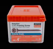 Simpson Strong-Tie SDWS16400QR50 - Strong-Drive® SDWS™ FRAMING Screw - 0.160 in. x 4 in. T25, Quik Guard®, Tan (50-Qty)