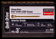 Simpson Strong-Tie HCKWSV3S - Strong-Drive® WSV SUBFLOOR Screw (Collated) - #9 x 3 in. T25, Yellow Zinc (500-Qty)