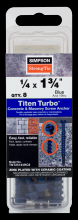 Simpson Strong-Tie TNT25134HC8 - Titen Turbo™ - 1/4 in. x 1-3/4 in. Hex-Head Concrete and Masonry Screw, Blue (8-Qty)