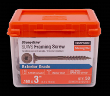 Simpson Strong-Tie SDWS16300QR50 - Strong-Drive® SDWS™ FRAMING Screw - 0.160 in. x 3 in. T25, Quik Guard®, Tan (50-Qty)