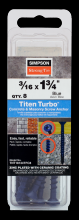 Simpson Strong-Tie TNT18134TFC8 - Titen Turbo™ - 3/16 in. x 1-3/4 in. 6-Lobe Flat-Head Concrete and Masonry Screw, Blue (8-Qty)