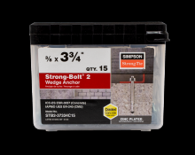 Simpson Strong-Tie STB2-37334C15 - Strong-Bolt® 2 - 3/8 in. x 3-3/4 in. Wedge Anchor (15-Qty)
