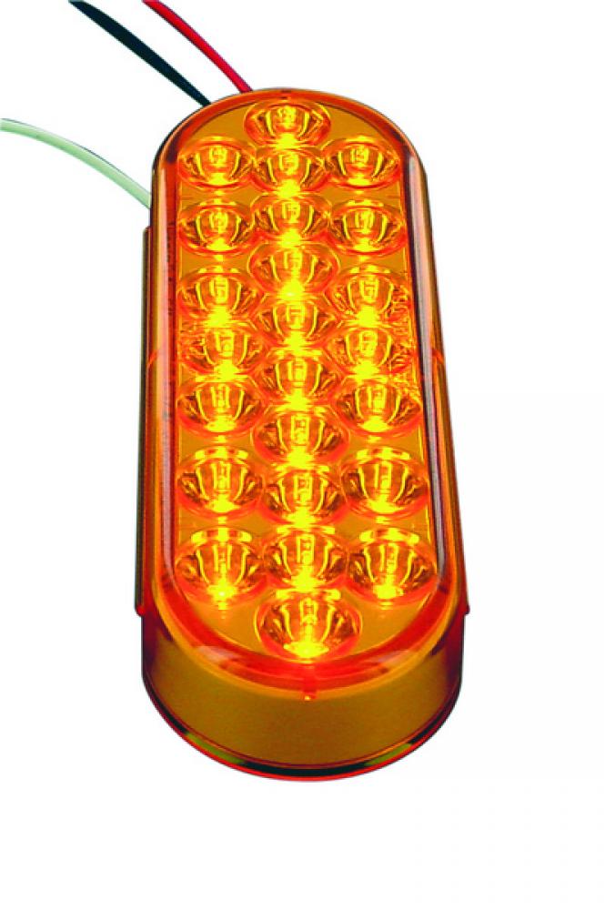 LED LMP STROBE OVAL AMBER 24-DIODES QUAD FLASH