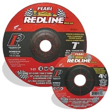 Pearl Abrasive Co. DCRED45PH - 4-1/2 x 1/8 x 5/8-11 Redline™ Max-A.O.™ Depressed Center Wheels, A/WA30S, Pipeline