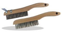 Pearl Abrasive Co. SCB416K - 4 X 16 Shoe Handle Wire Scratch Brush, Carbon Steel with Scrapper