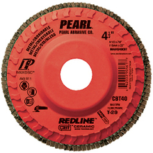 Pearl Abrasive Co. 1302 - 5 x 7/8 Redline™ CBT™ Maxidisc™ Trimmable Flap Discs, Type 29 Shape