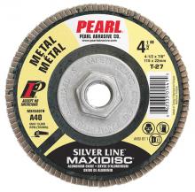 Pearl Abrasive Co. 1159 - 4-1/2 x 5/8-11 Silver Line™ AO Maxidisc™ Flap Discs for Metal, Type 27 Shape