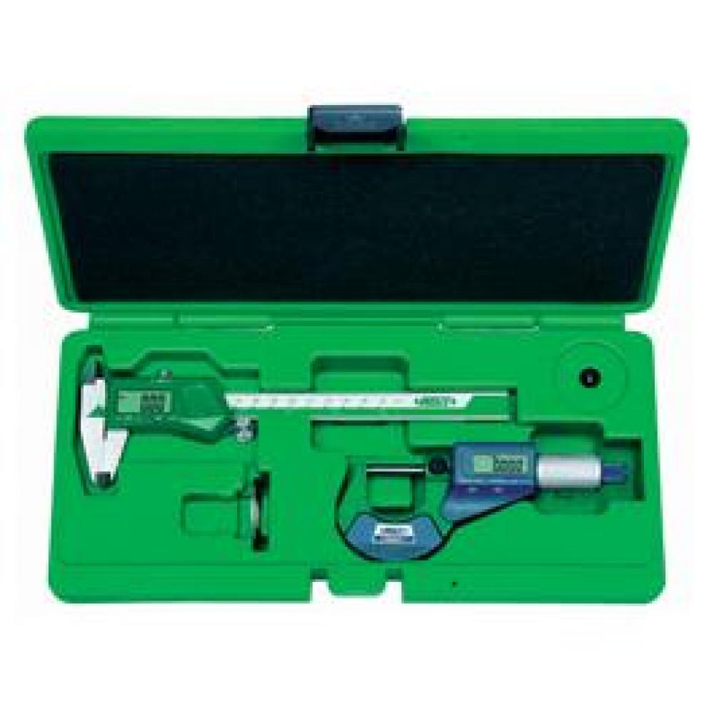 2 PIECE ELECTRONIC CALIPER AND MICROMETER MEASURING TOOL SET