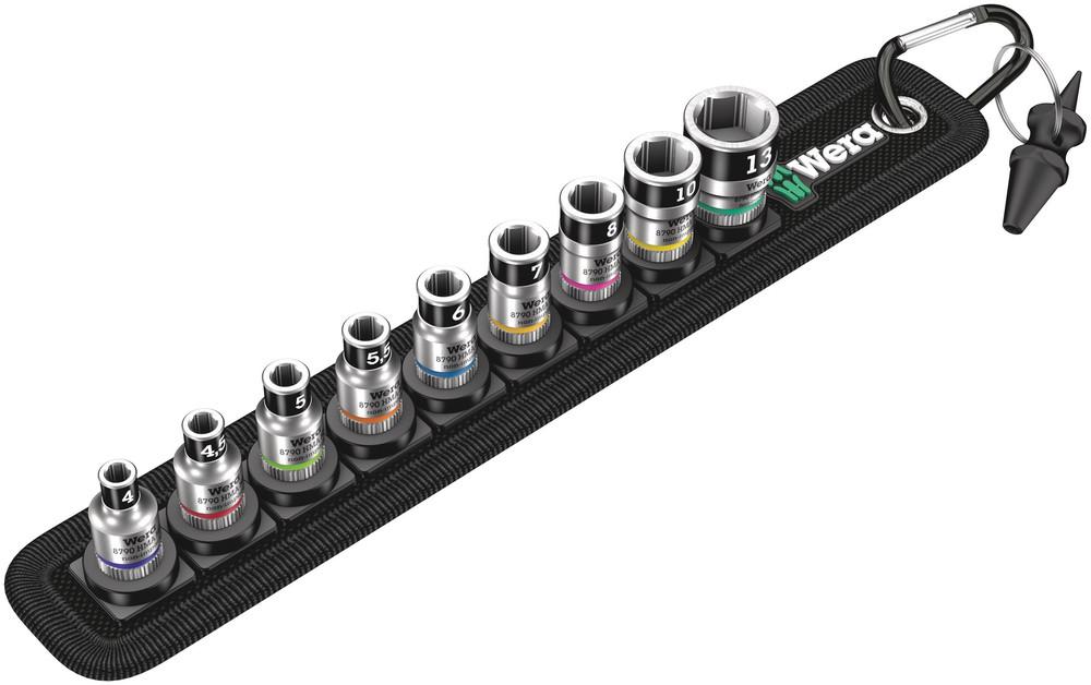 Belt 1 Zyklop socket set with holding function, 1/4&#34; drive, 10 pieces
