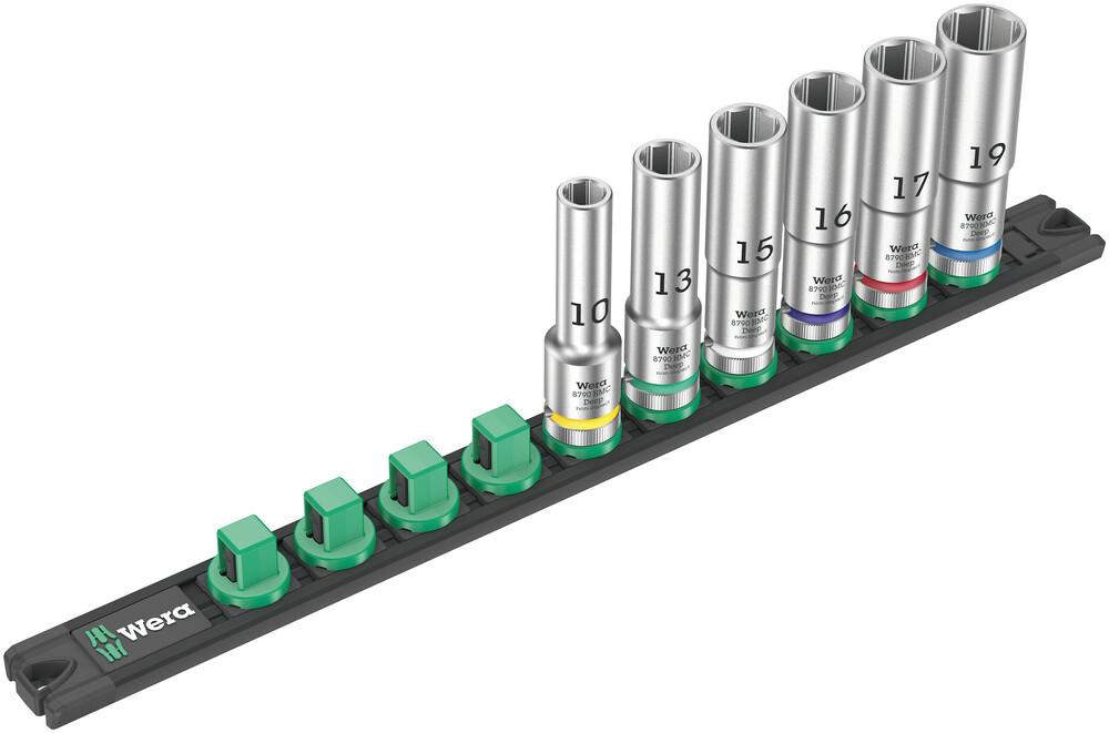 Magnetic socket rail C Deep 1 socket set, 1/2&#34; drive, 6 pieces