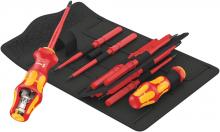 Wera Tools 05057485001 - Kraftform Kompakt Turbo VDE Imperial Set with VDE blades in textile pouch