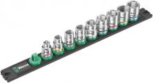 Wera Tools 05005430001 - Magnetic socket rail B 4 Zyklop socket set, 3/8" drive, 9 pieces