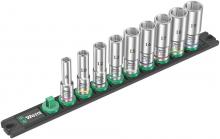Wera Tools 05005440001 - Magnetic socket rail B Deep 1 socket set, 3/8" drive, 9 pieces