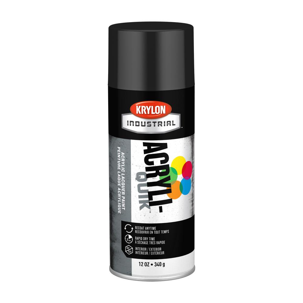 Krylon Industrial Acryli-Quik, Gloss Black, 12 oz.