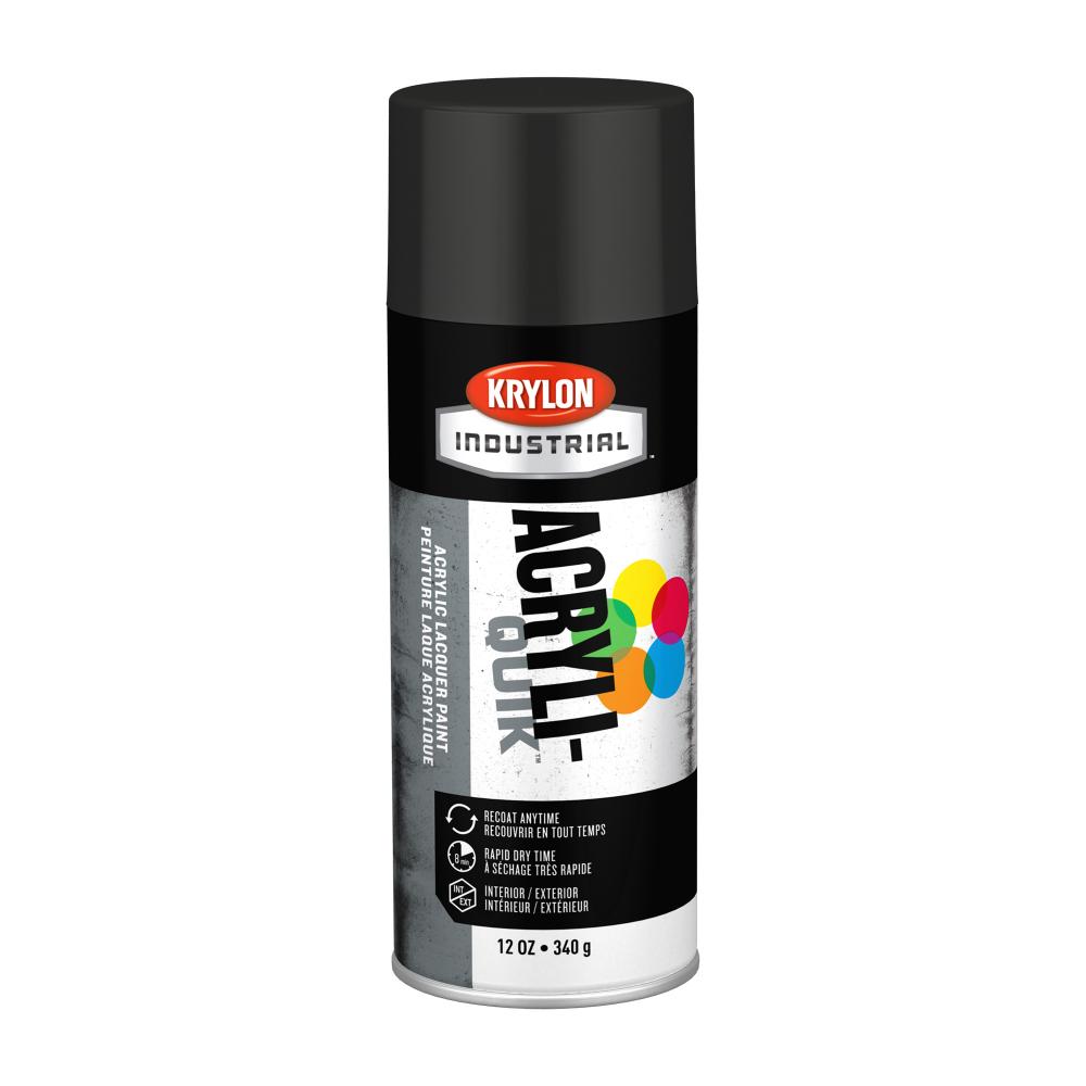 Krylon Industrial Acryli-Quik, Semi-Flat Black, 12 oz.