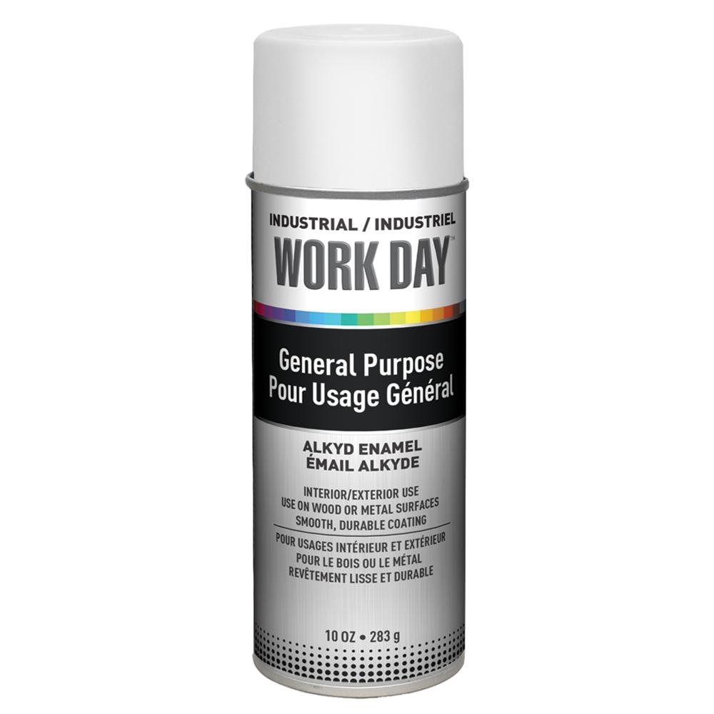 Krylon Industrial Work Day, Flat, White, 10 oz.