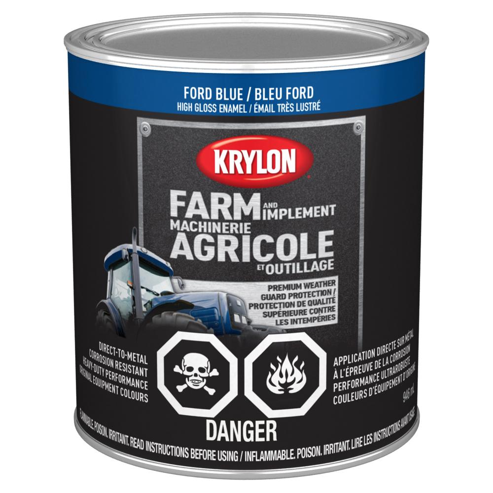 Krylon® Farm & Implement Paint Brush On, High Gloss, Ford Blue, 946 mL