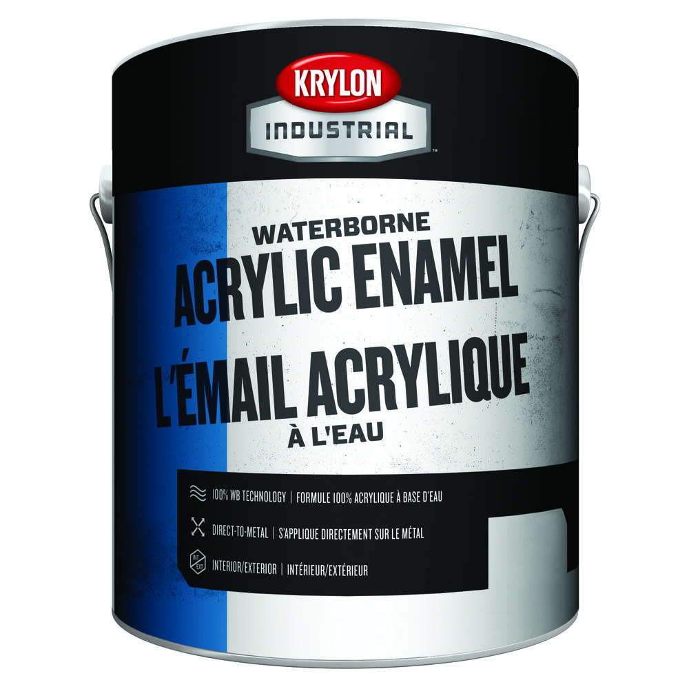 Krylon Industrial Waterborne Acrylic Enamel, Gloss, Neutral Base, 1 Gallon