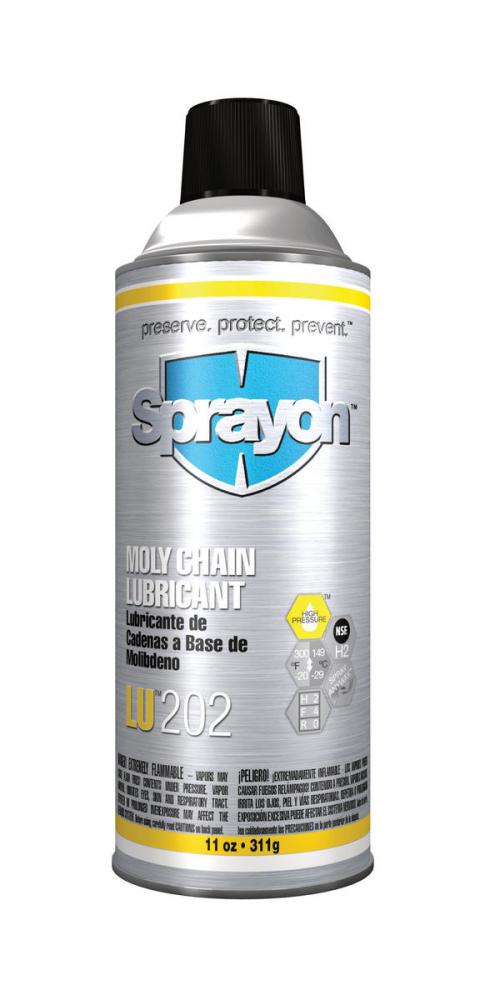 Sprayon LU202 Moly Chain Lubricant, 11 oz.