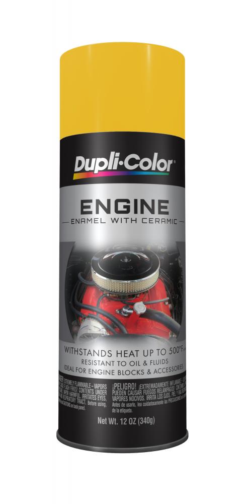 Dupli-Color Engine Enamel with Ceramic, Daytona Yellow, 12 oz.