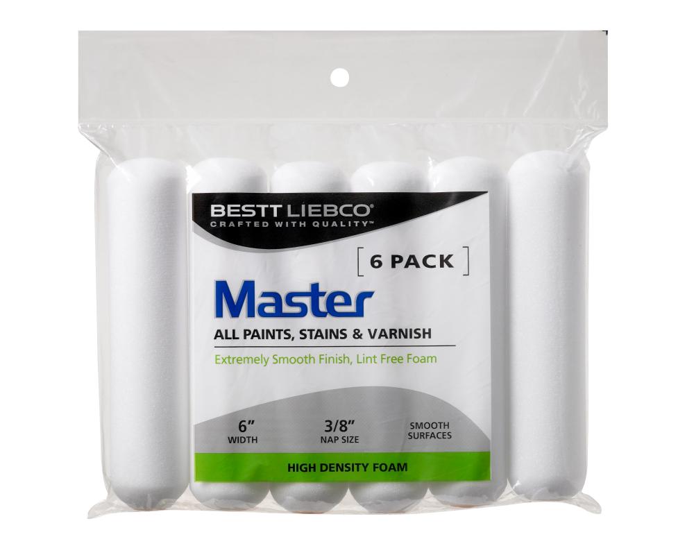 Bestt Liebco Master Foam Mini Roller Cover, 6 x 3/8 in., 6 count