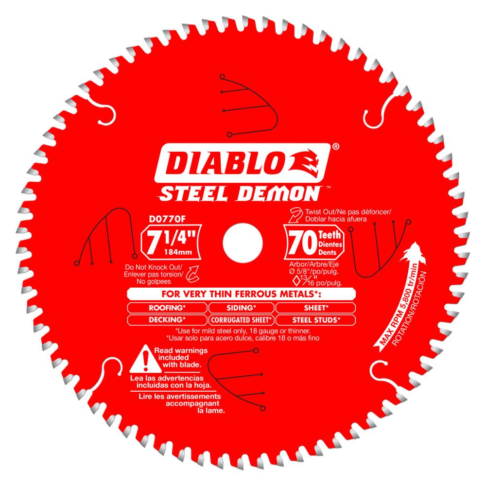 7-1/4 in. x 70 Tooth Steel Demon Carbide-Tipped Saw Blade for Metal