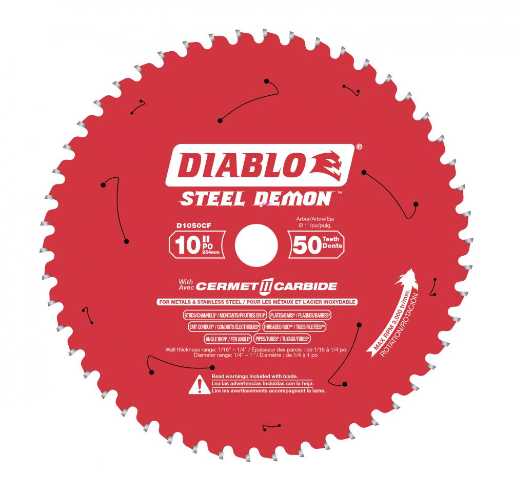10 in. x 50 Tooth Steel Demon Cermet II Saw Blade for Metals and Stainless Steel
