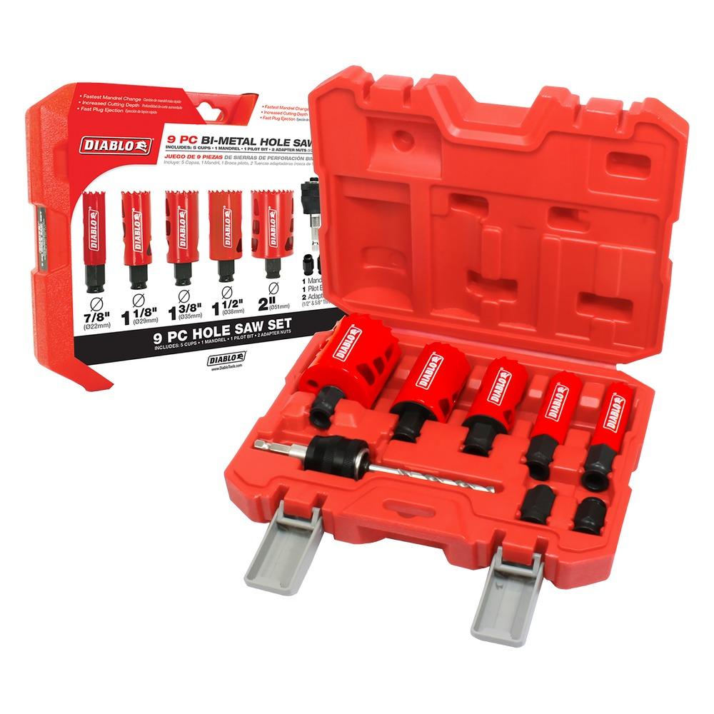 9 pc General Purpose Bi-Metal Hole Saw Set