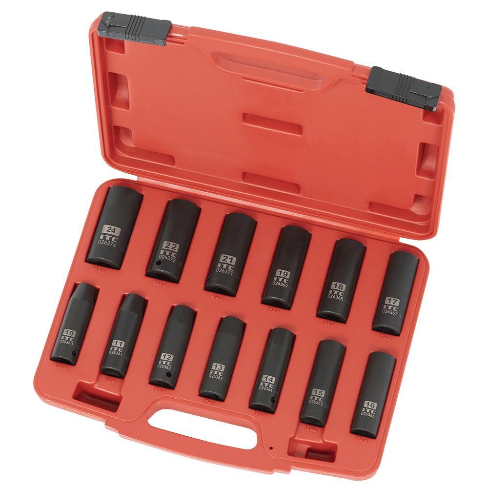 1/2&#34; Drive 13PC Deep Metric Impact Socket Set