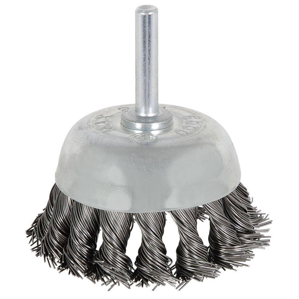 2-3/8 x 1/4&#34; Shaft Mounted Knot Twisted Cup Brush