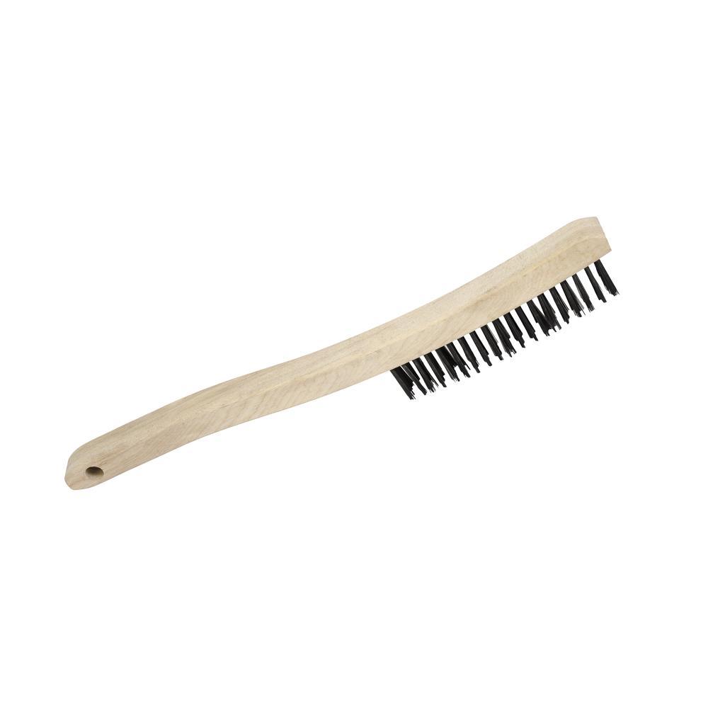 3 Row, Long Handle, Carbon Steel Hand Wire Scratch Brush