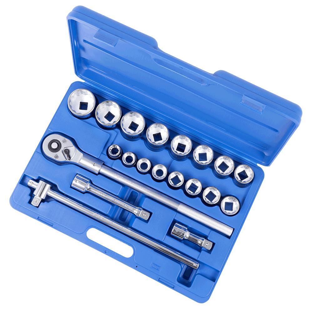 21 PC 3/4&#34; DR SAE Socket Wrench Set - 12 Point