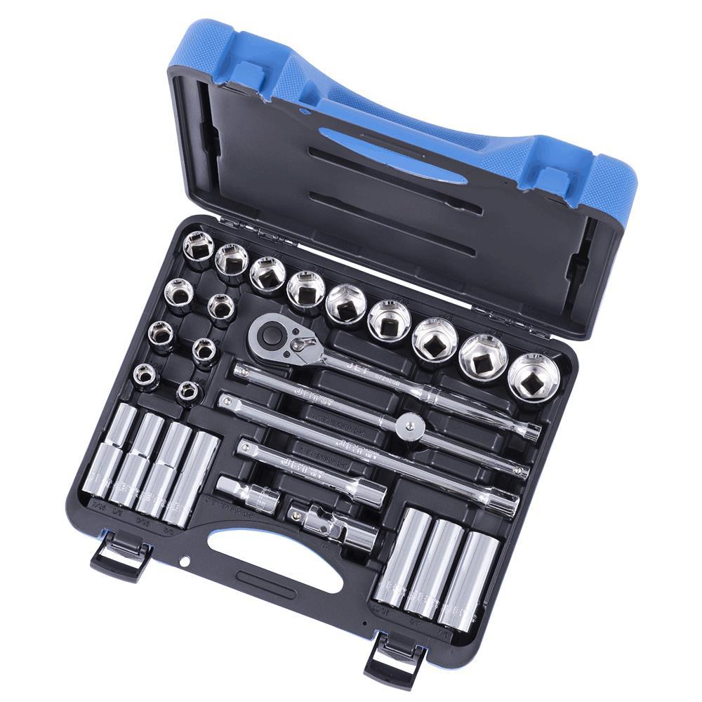 29 PC 1/2&#34; DR SAE Socket Wrench Set - 6 Point