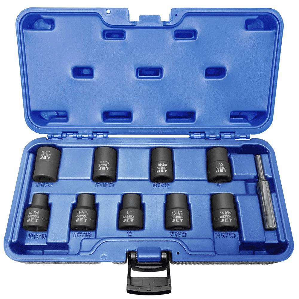 10-Piece 1/2&#34; DR SAE/Metric Twist Impact Socket Set