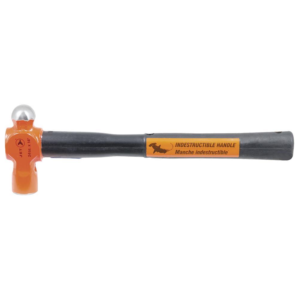 24 oz x 14&#34; Indestructible Handle Ball Pein Hammer - Super Heavy Duty