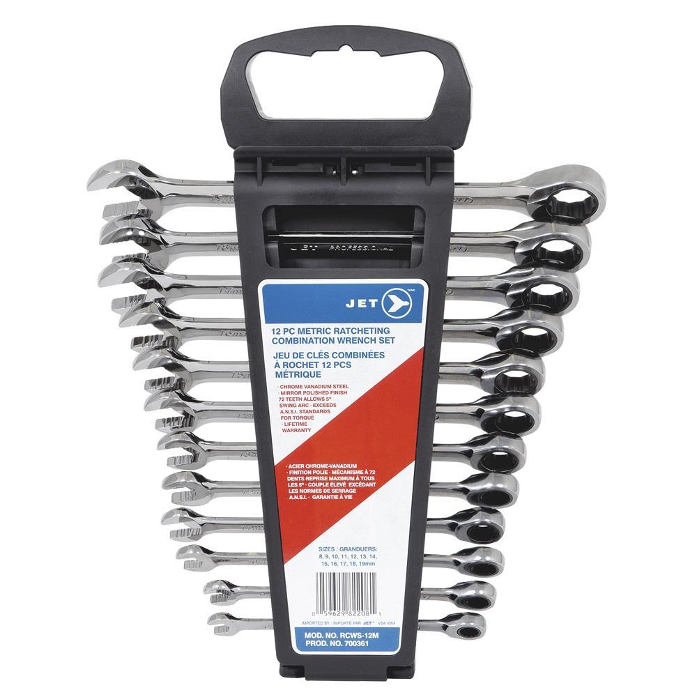 12 PC Metric Ratcheting Combination Wrench Set