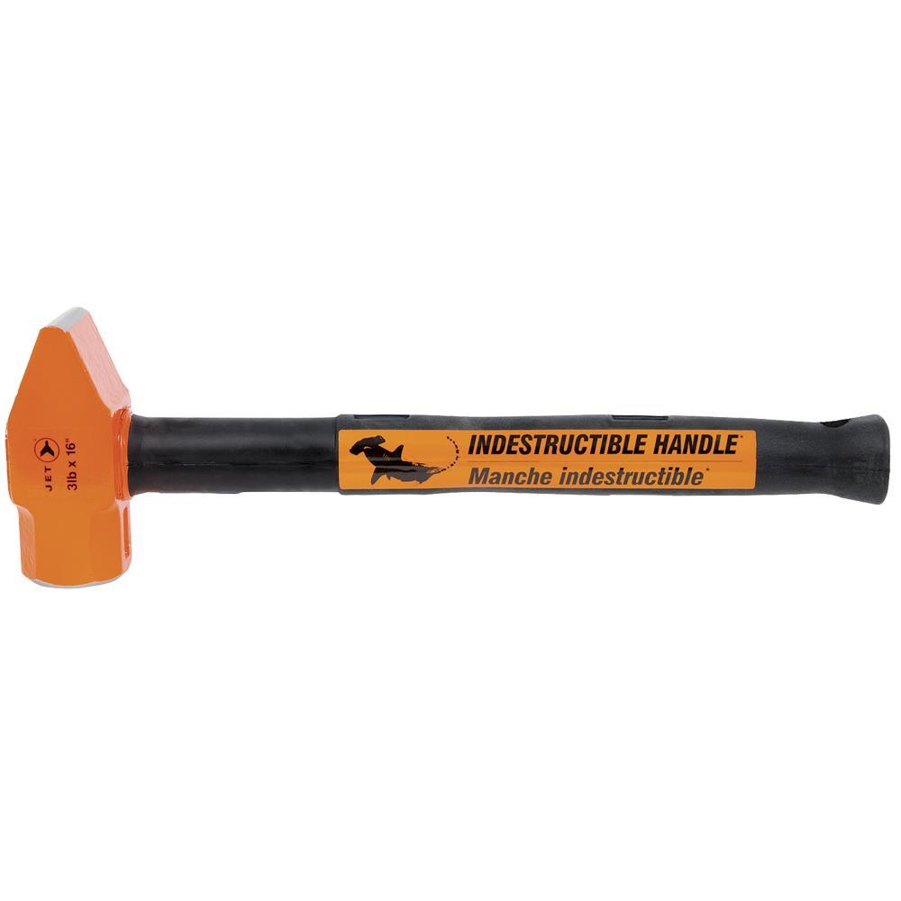 3 lb x 16&#34; Indestructible Handle Cross Pein Hammer - Super Heavy Duty