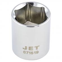 Jet - CA 671519 - 3/8" DR x 19mm Regular Chrome Socket - 6 Point