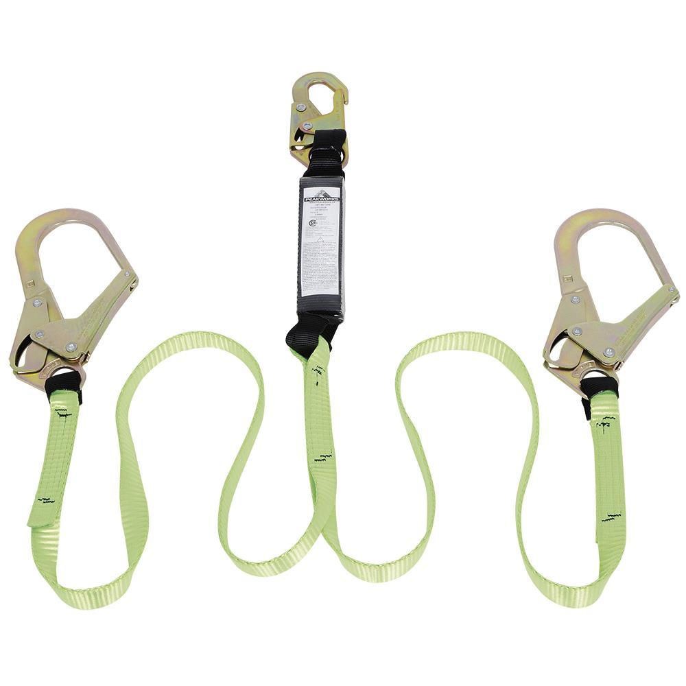 Shock Absorbing Lanyard (110 – 220 lb capacity) - SP - Twin Leg - Snap & Form Hooks