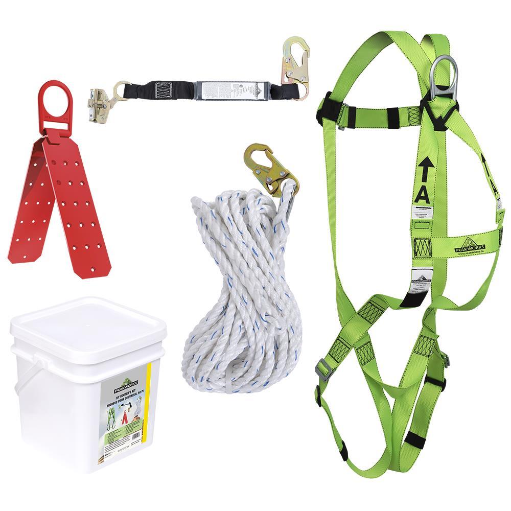 Compliance Roofer&#39;s Kit - Reusable Bracket - Integral ADP Rope Grab - SP Lanyard - 50&#39;