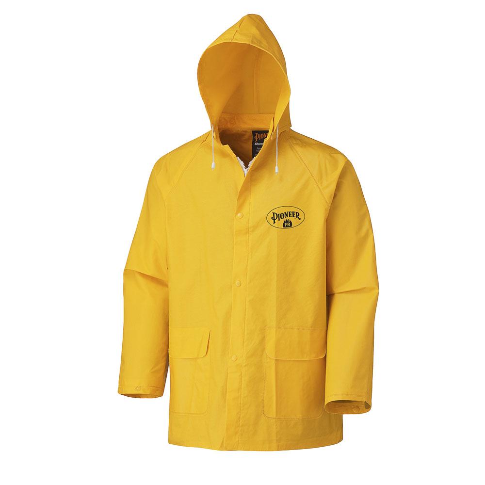 Yellow Flame Resistant PVC Rain Jacket - M